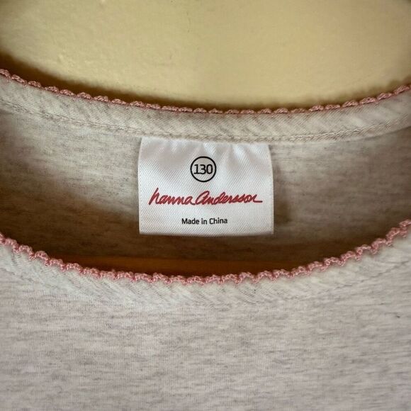 Hanna Andersson Girls Sparkly‎ Grey and Pink Lined Dress Size 130CM or US 8 - Picture 2 of 6